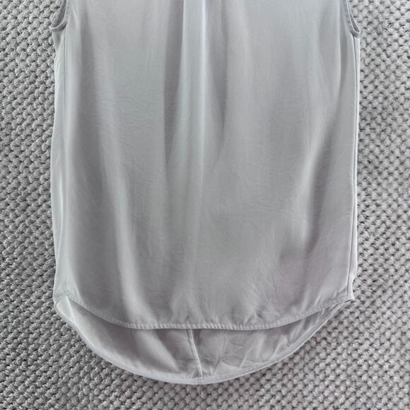 Vince Top Womens XS Blue Silk Mock Neck Sleeveless Lightweight Zip Closure - Picture 4 of 13